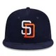 NEW ERA SAN DIEGO PADRES NAVY THROWBACK CORDUROY 1992 ASG PATCH GRAY UV 59FIFTY FITTED HAT THE SOUTH CAP