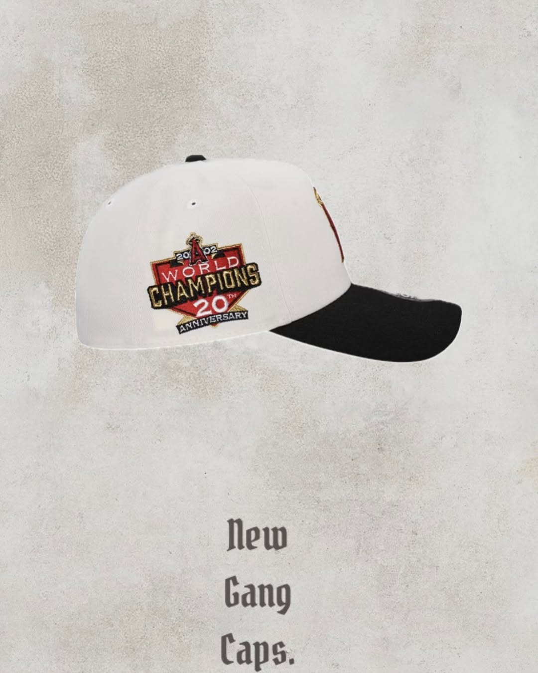 NEW ERA ANAHEIM ANGELS 20TH ANNIVERSARY CHROME GOLD TWO TONE 9FORTY A FRAME SNAPBACK HAT-Thesouthcaps