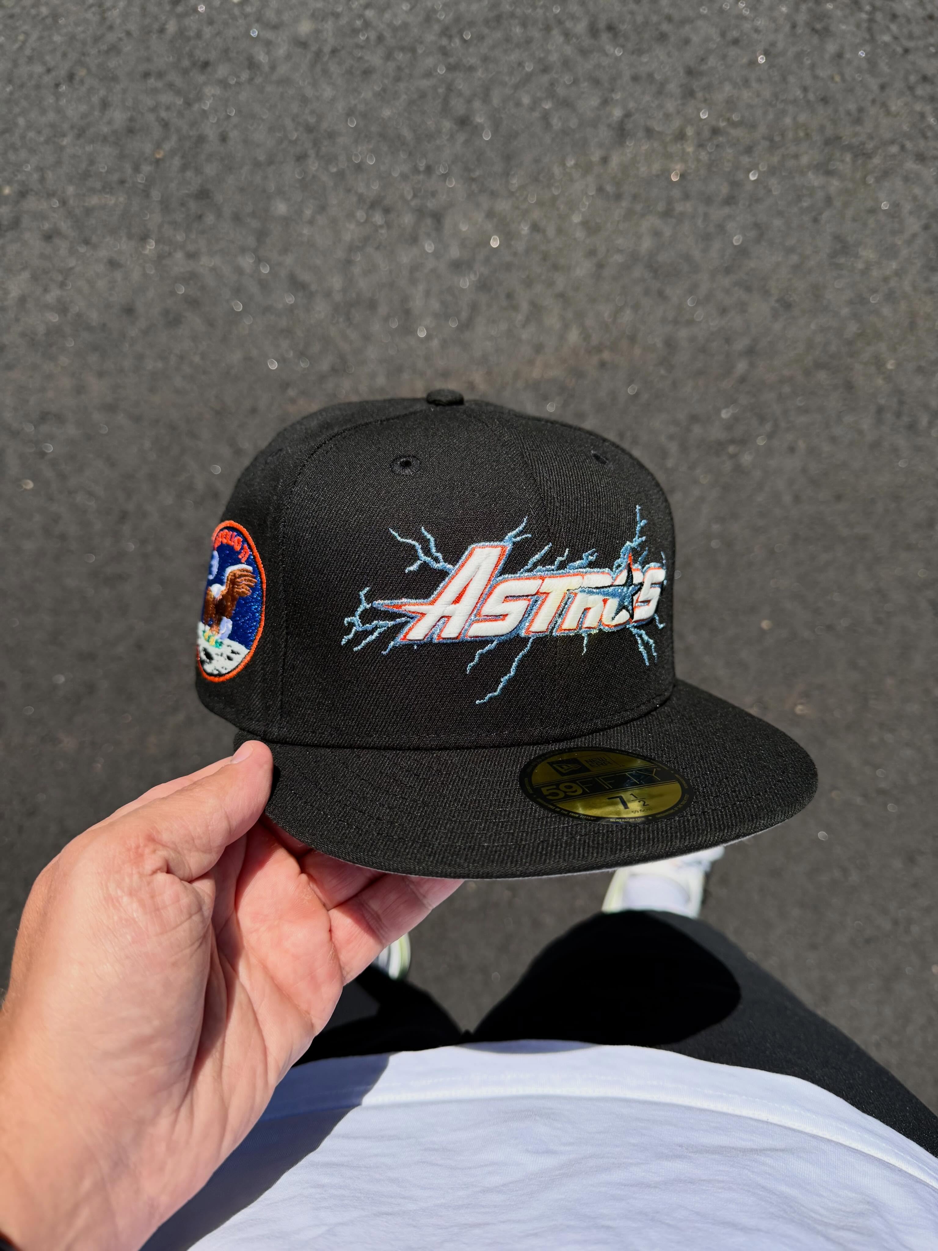 NEW ERA HOUSTON ASTROS LIGHTNING LOGO 59FIFTY BLACK FITTED HAT