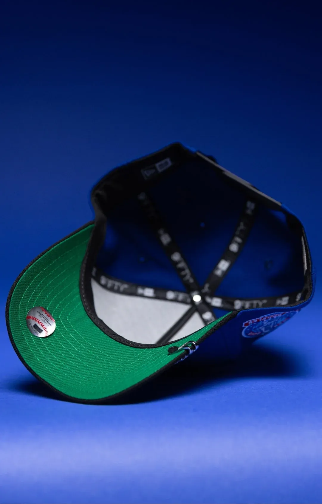 NEW ERA 9FIFTY A-FRAME BLUE/BLACK LOS ANGELES DODGERS SNAPBACK W/PALM TREES + 60TH ANNIVERSARY SIDE THE SOUTH CAP