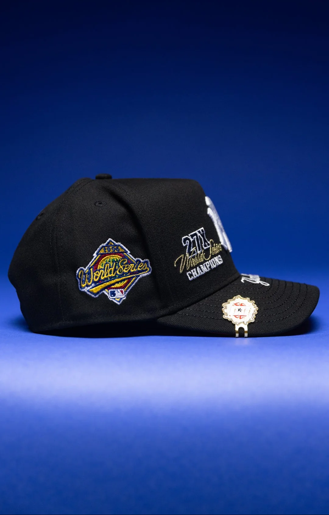 NEW ERA 9FIFTY A-FRAME BLACK NEW YORK YANKEES SNAPBACK W/ WORLD SERIES EMBROIDERY PATCHES THE SOUTH CAP