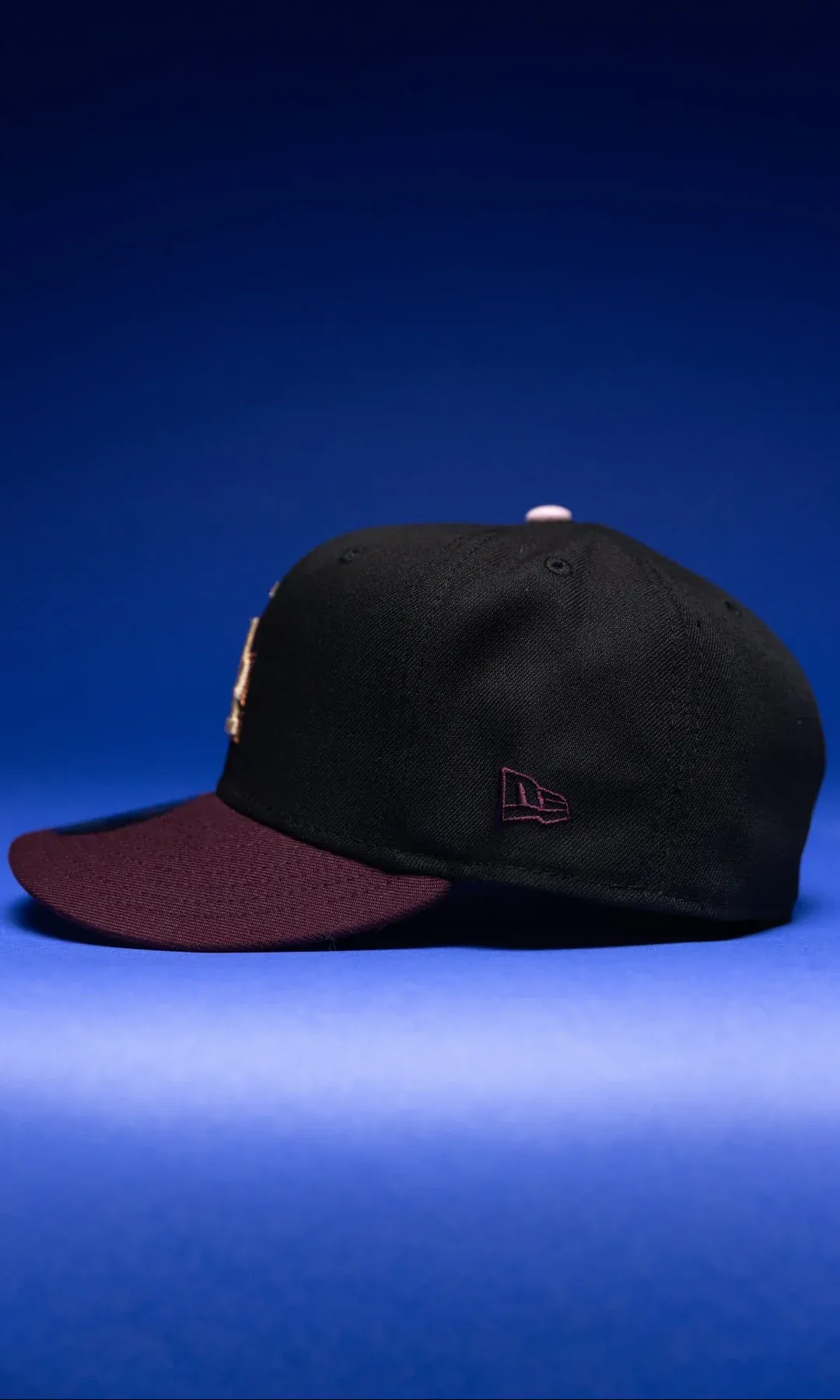 NEW ERA EXCLUSIVE 59FIFTY BLACK/BURGUNDY LOS ANGELES DODGERS W/ SHOHEI OHTANI SIDE PATCH THE SOUTH CAP