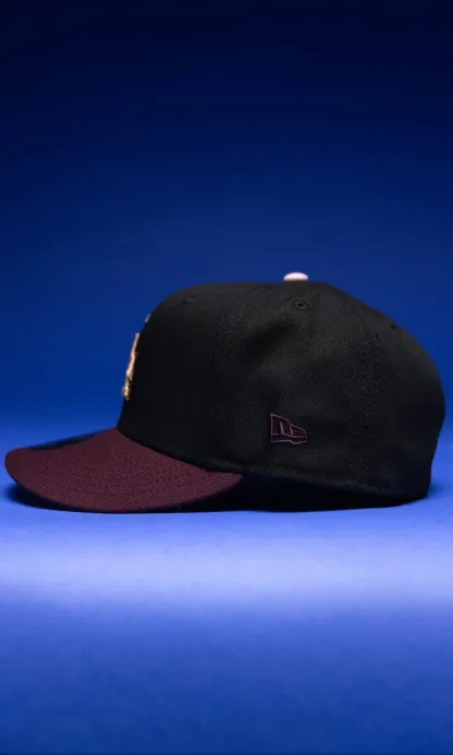 NEW ERA EXCLUSIVE 59FIFTY BLACK/BURGUNDY LOS ANGELES DODGERS W/ SHOHEI OHTANI SIDE PATCH THE SOUTH CAP