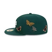 NEW ERA OAKLAND ATHLETICS FLORAL EMBROIDERED FITTED CAP-FLAT BRIM BASEBALL HAT-Thesouthcaps