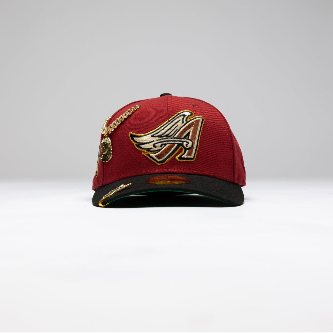 NEW ERA 9FIFTY MAROON RED/BLACK ANAHEIM ANGELS W/ 50TH ANNIVERSARY SIDE PATCH-Thesouthcaps