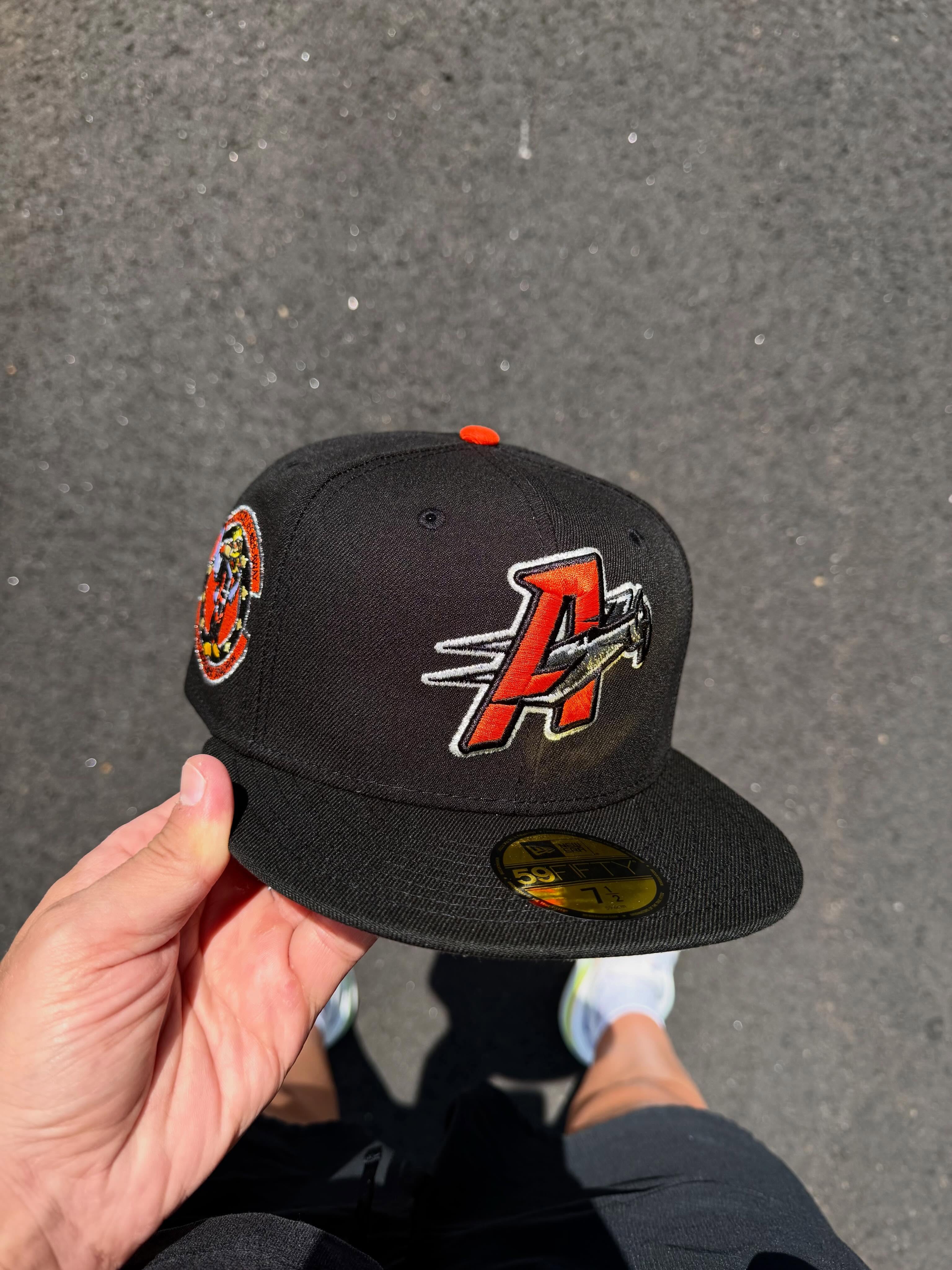 NEW ERA AUGUSTA GREENJACKETS CANNON A LOGO 59FIFTY BLACK FITTED HAT