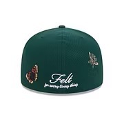 NEW ERA OAKLAND ATHLETICS FLORAL EMBROIDERED FITTED CAP-FLAT BRIM BASEBALL HAT-Thesouthcaps