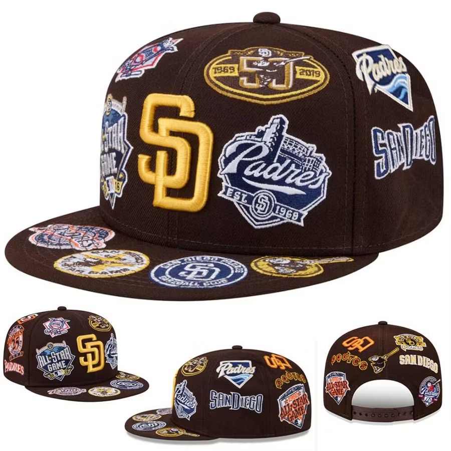 NEW ERA SAN DIEGO PADRES HERITAGE PATCH SNAPBACK CAP – BROWN FLAT BRIM EMBROIDERED BASEBALL HAT-Thesouthcaps