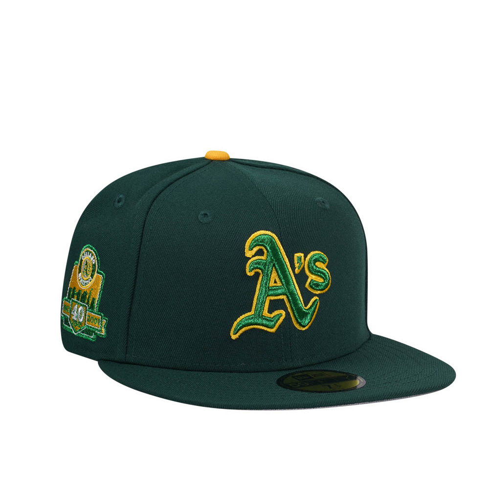 NEW ERA OAKLAND ATHLETICS 40TH ANNIVERSARY METAL GREEN TWO-TONE 59FIFTY FIT CAP-Thesouthcaps