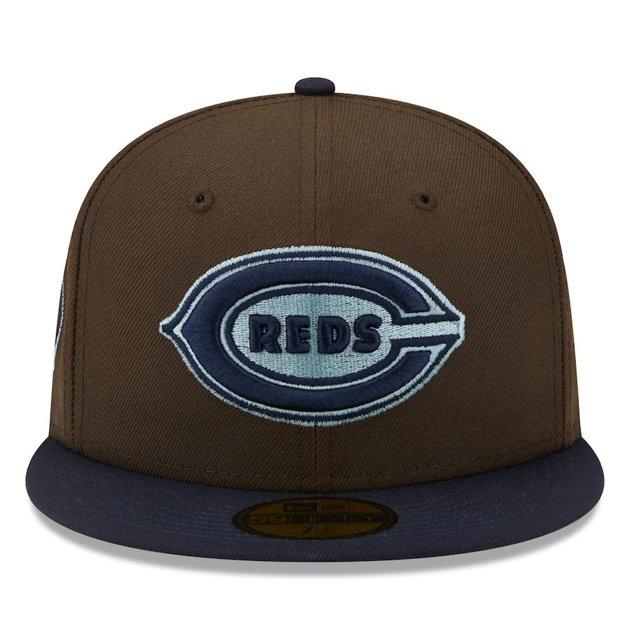 NEW ERA CINCINNATI REDS NEW ERA MEN'S BROWN/NAVY 1938 MLB ALL-STAR GAME WALNUT 9FIFTY FIT CAP-Thesouthcaps