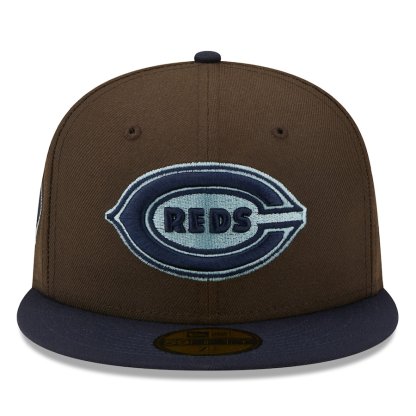 NEW ERA CINCINNATI REDS NEW ERA MEN'S BROWN/NAVY 1938 MLB ALL-STAR GAME WALNUT 9FIFTY FIT CAP-Thesouthcaps