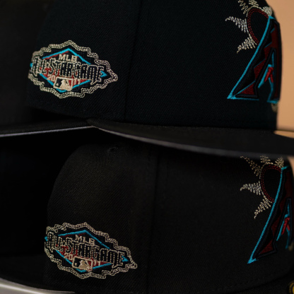 NEW ERA MEN'S ARIZONA DIAMONDBACKS BLACK STATE STITCH 59FIFTY FITTED HAT-Thesouthcaps