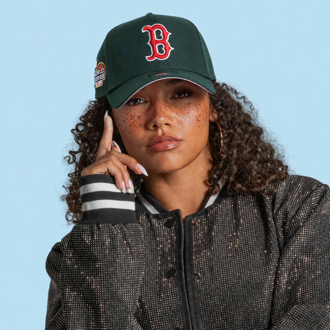 NEW ERA 9FORTY A-FRAME MLB BOSTON RED SOX WORLD SERIES 2004 DARK GREEN / PINK UV SNAPBACK CAP HAT MLB