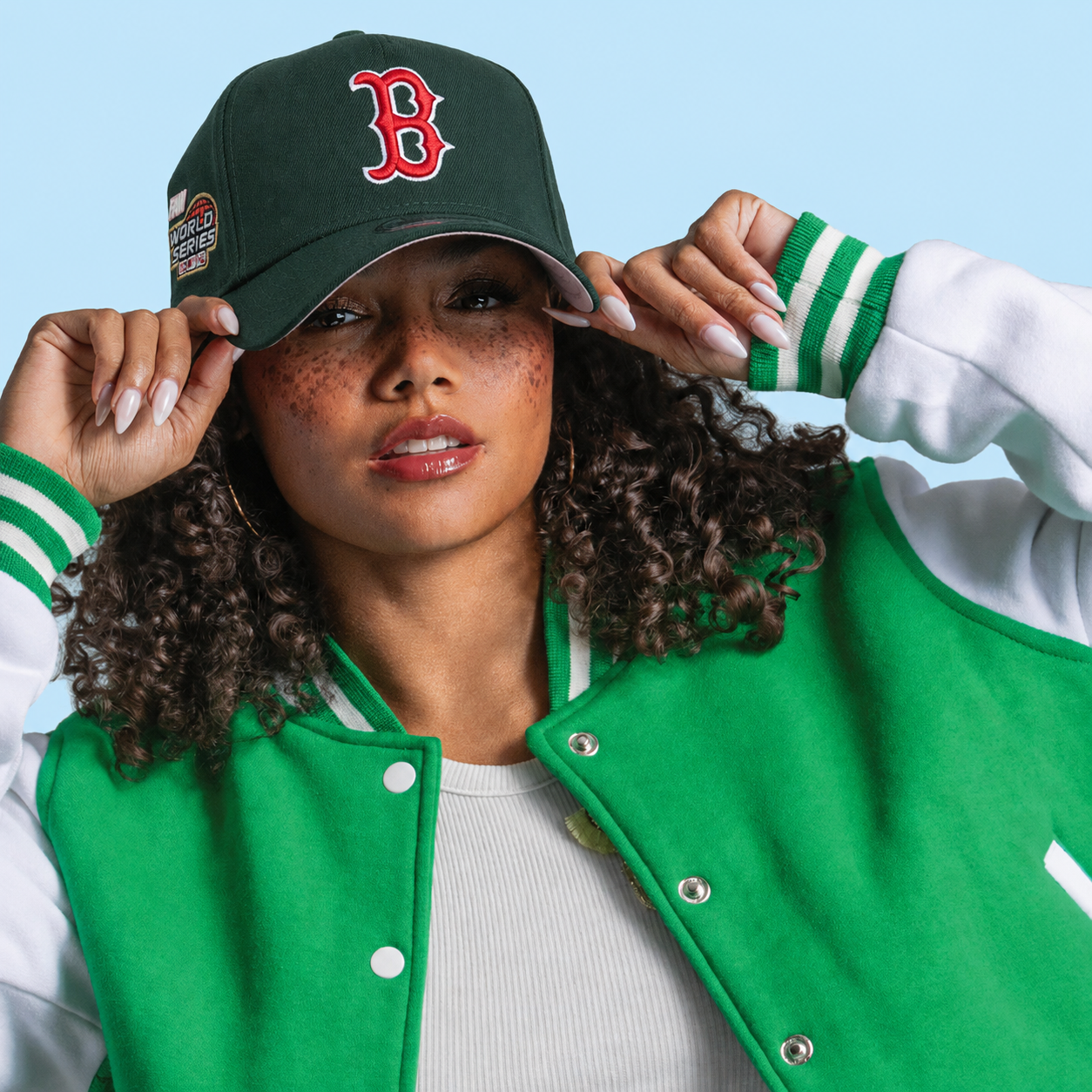 NEW ERA 9FORTY A-FRAME MLB BOSTON RED SOX WORLD SERIES 2004 DARK GREEN / PINK UV SNAPBACK CAP HAT MLB