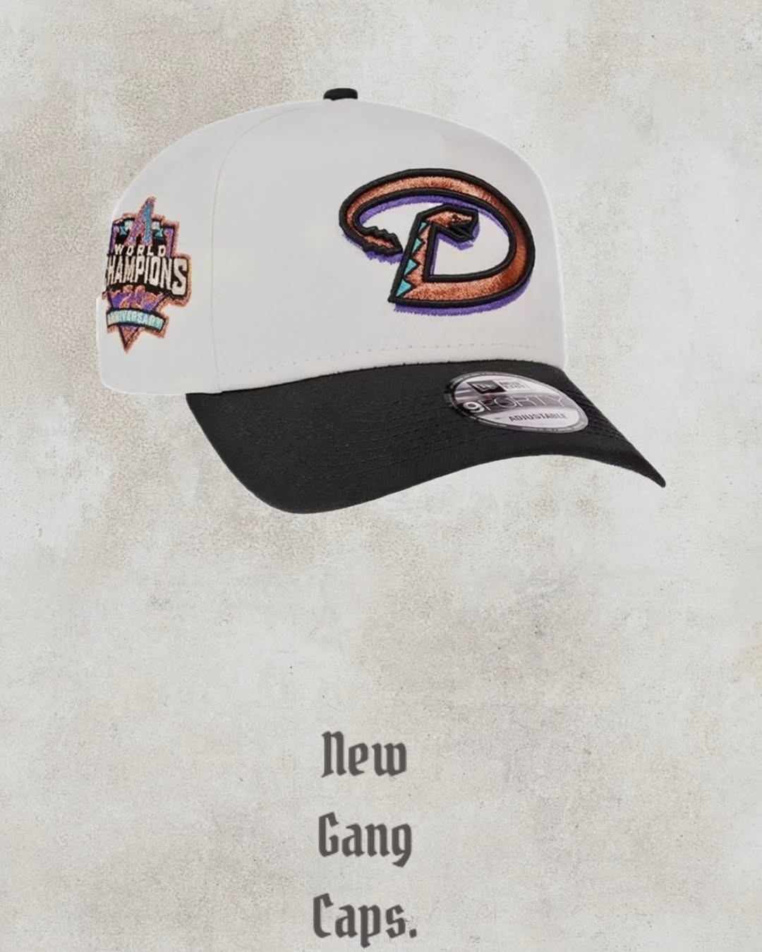 NEW ERA ARIZONA DIAMONDBACKS 20TH ANNIVERSARY WORLD CHAMPIONS TWO TONE 9FORTY A FRAME SNAPBACK HAT-Thesouthcaps