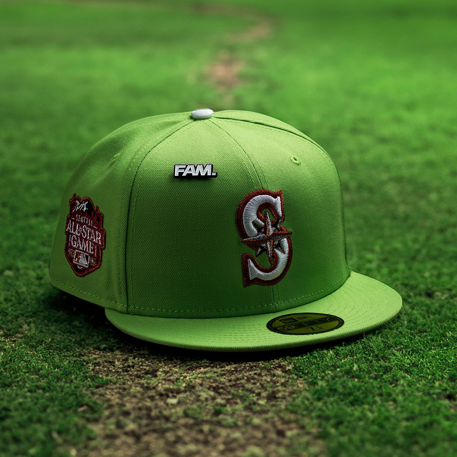 SEATTLE MARINERS MLB LIME GREEN GREY UV / NEW ERA 59FIFTY CAP THE SOUTH CAP-Thesouthcaps