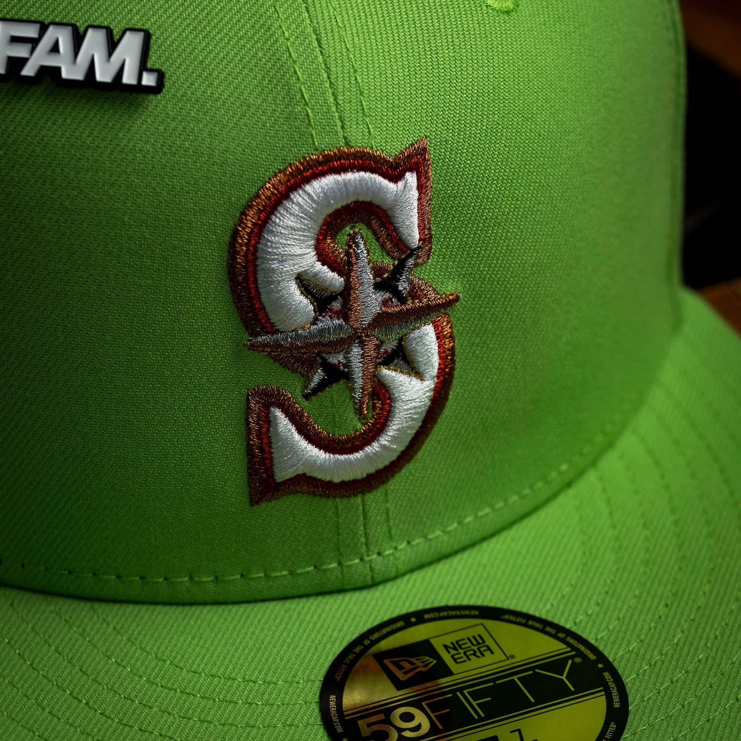 SEATTLE MARINERS MLB LIME GREEN GREY UV / NEW ERA 59FIFTY CAP THE SOUTH CAP-Thesouthcaps