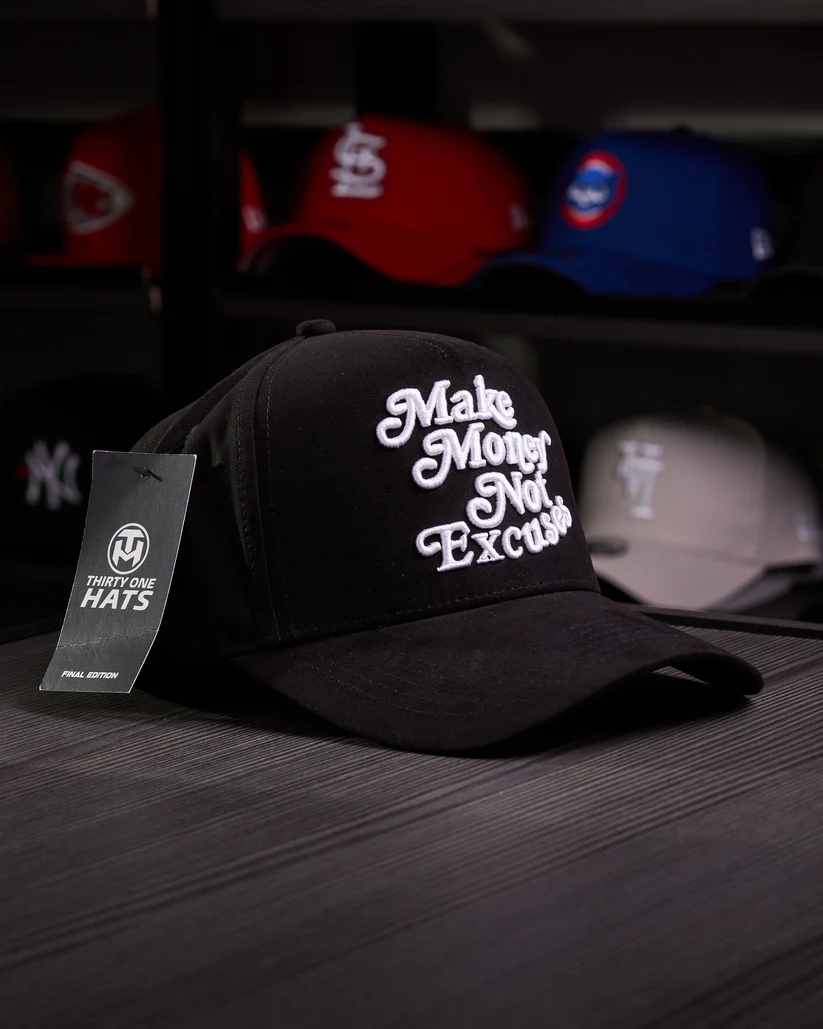 NEW ERA X DANDY HATS  Make Money Not Excuses  UV FITTED CAP THE SOUTH CAP-Thesouthcaps
