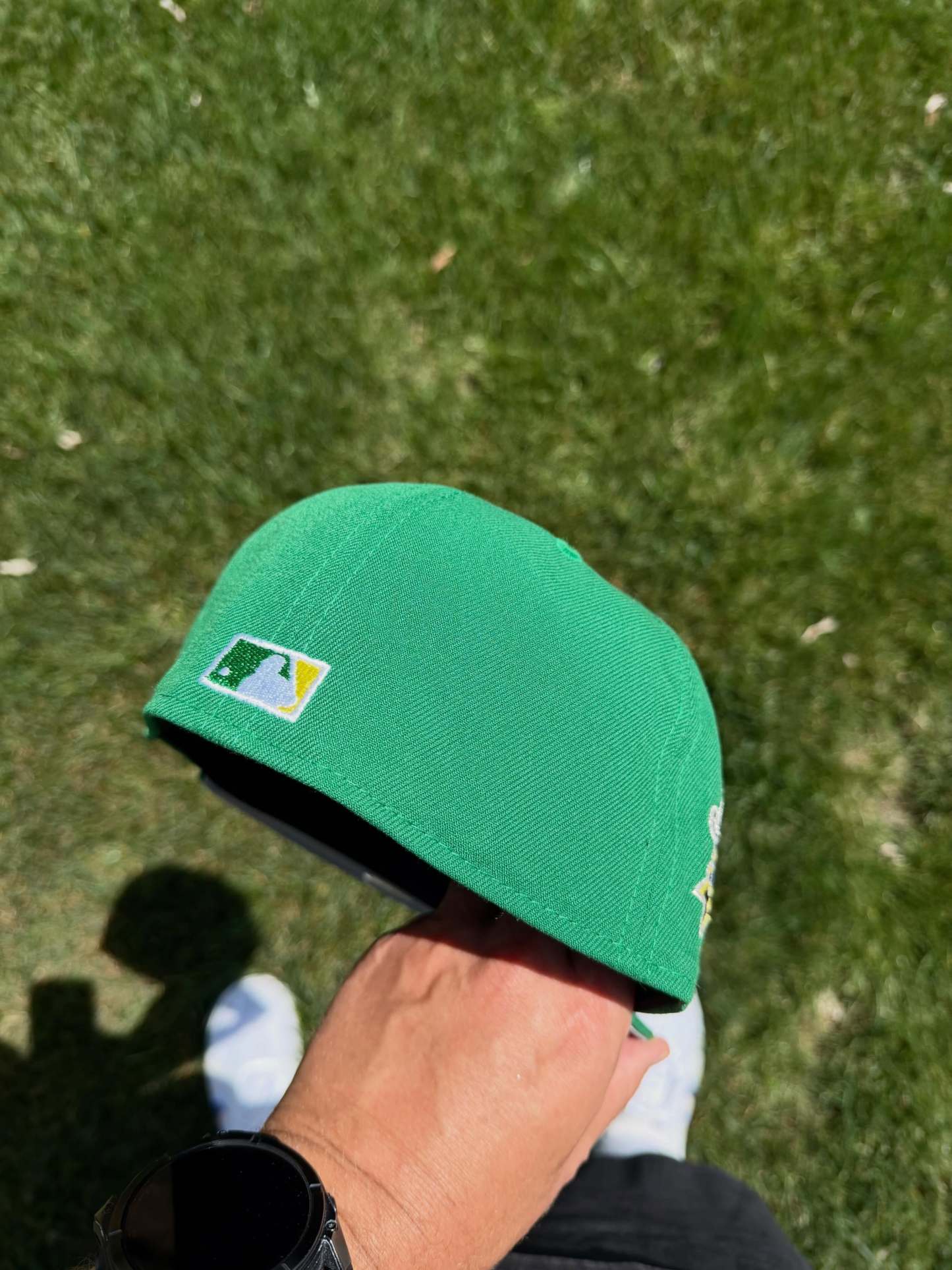 NEW ERA TEXAS RANGERS COW PRINT T LOGO 59FIFTY KELLY GREEN FITTED HAT