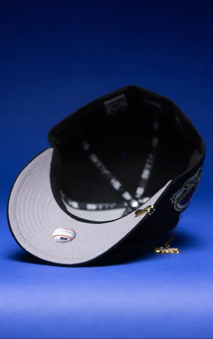 NEW ERA EXCLUSIVE 59FIFTY BLACK ATLANTA BRAVES W/ ANNIVERSARY SIDE PATCH THE SOUTH CAP