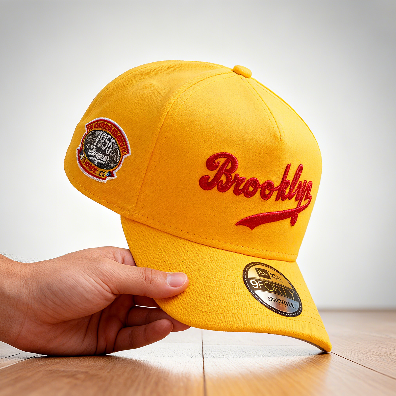 NEW ERA BROOKLYN DODGERS WORLD SERIES 1955 GOLD EDITION 9FORTY A FRAME SNAPBACK HAT-Thesouthcaps