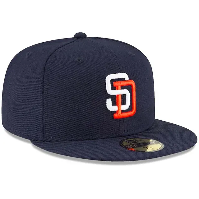 NEW ERA SAN DIEGO PADRES NEW ERA NAVY COOPERSTOWN 59FIFTY FITTED HAT THE SOUTH CAP