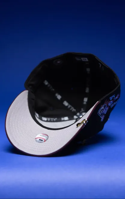 NEW ERA EXCLUSIVE 59FIFTY BLACK/BURGUNDY LOS ANGELES DODGERS W/ SHOHEI OHTANI SIDE PATCH THE SOUTH CAP