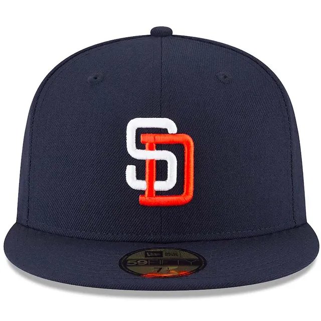 NEW ERA SAN DIEGO PADRES NEW ERA NAVY COOPERSTOWN 59FIFTY FITTED HAT THE SOUTH CAP