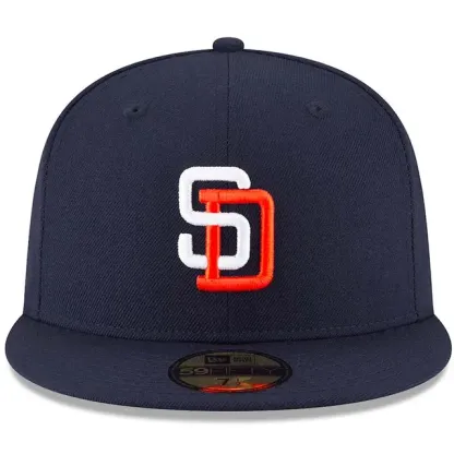 NEW ERA SAN DIEGO PADRES NEW ERA NAVY COOPERSTOWN 59FIFTY FITTED HAT THE SOUTH CAP