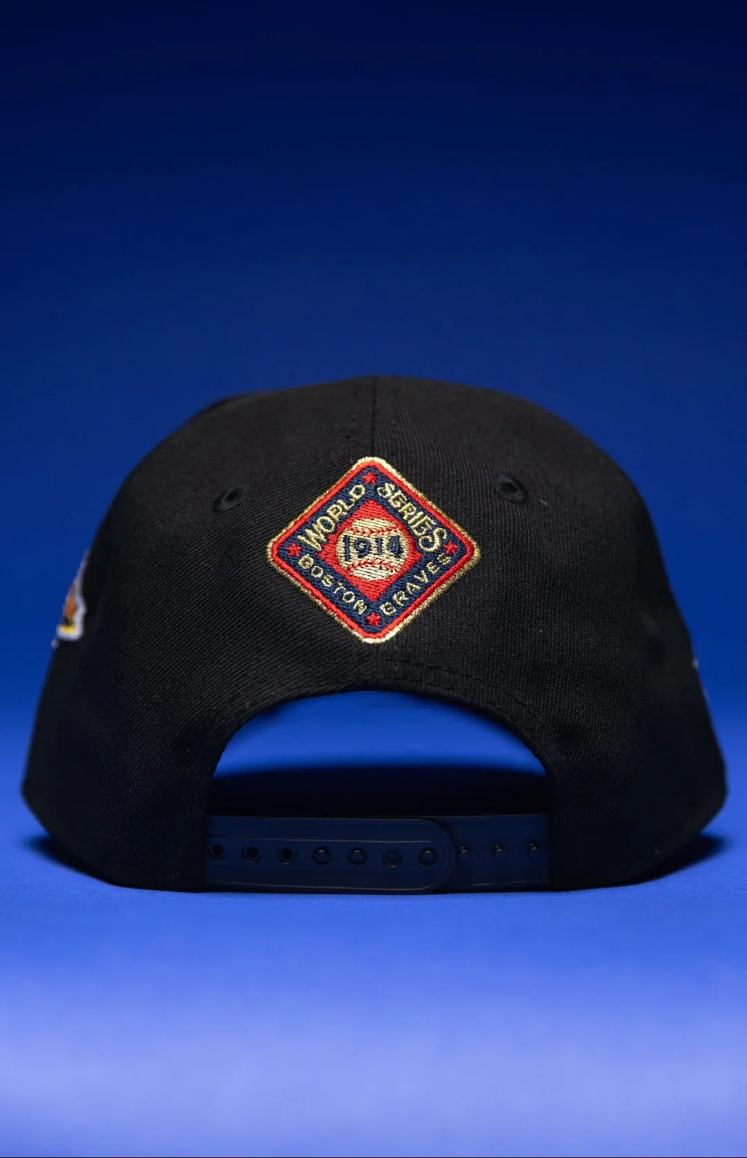 NEW ERA 9FIFTY A-FRAME BLACK ATLANTA BRAVES SNAPBACK W/ WORLD SERIES EMBROIDERY PATCHES THE SOUTH CAP