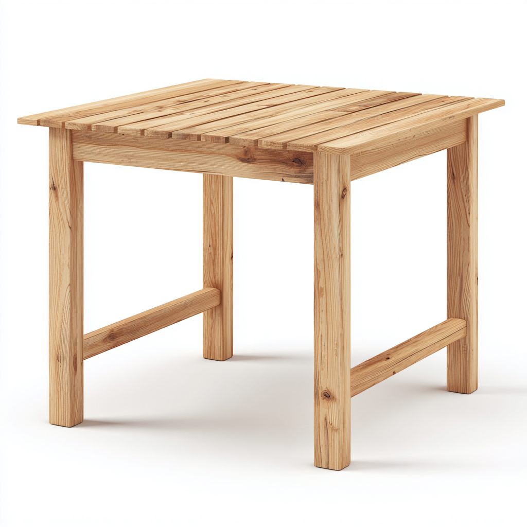 Tavolo da giardino legno 80x80x75 cm - legno naturale - design a doghe-Domainene