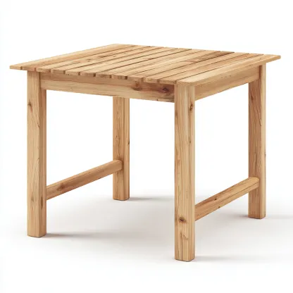 Tavolo da giardino legno 80x80x75 cm - legno naturale - design a doghe-Domainene