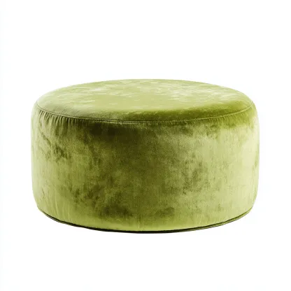 Pouf - velluto 80x80x38 cm - verde - per soggiorno - design moderno-Domainene