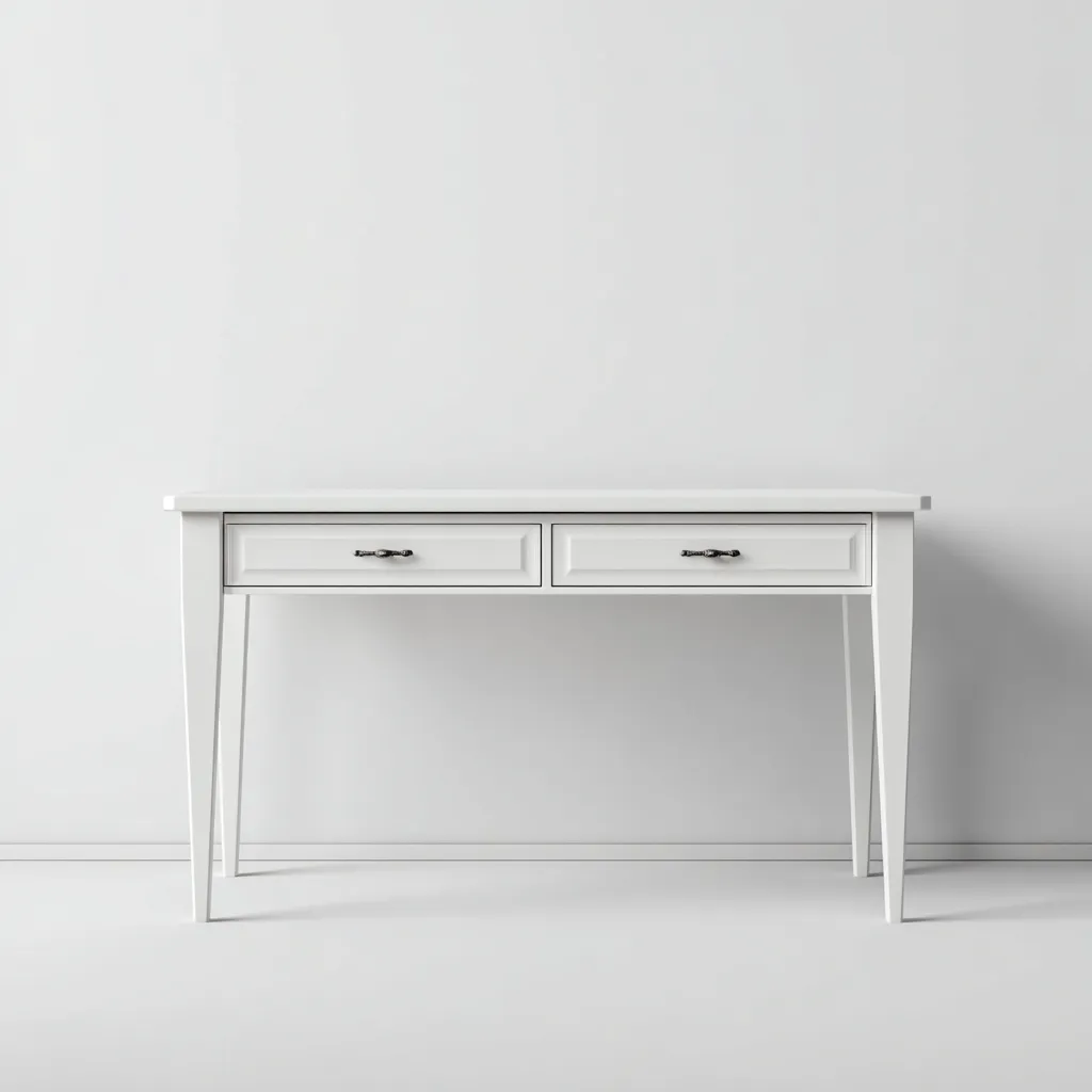 Scrivania - legno 120x55x75 cm - bianco - per studio - design classico-Domainene