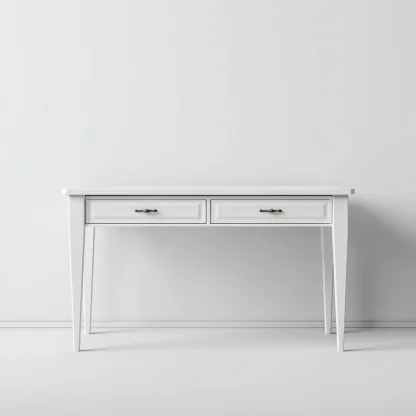 Scrivania - legno 120x55x75 cm - bianco - per studio - design classico-Domainene