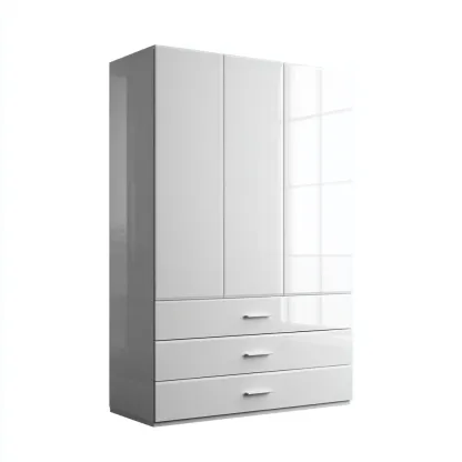 Armadio pannelli lucidi 160x60x210 cm - bianco - design moderno-Domainene