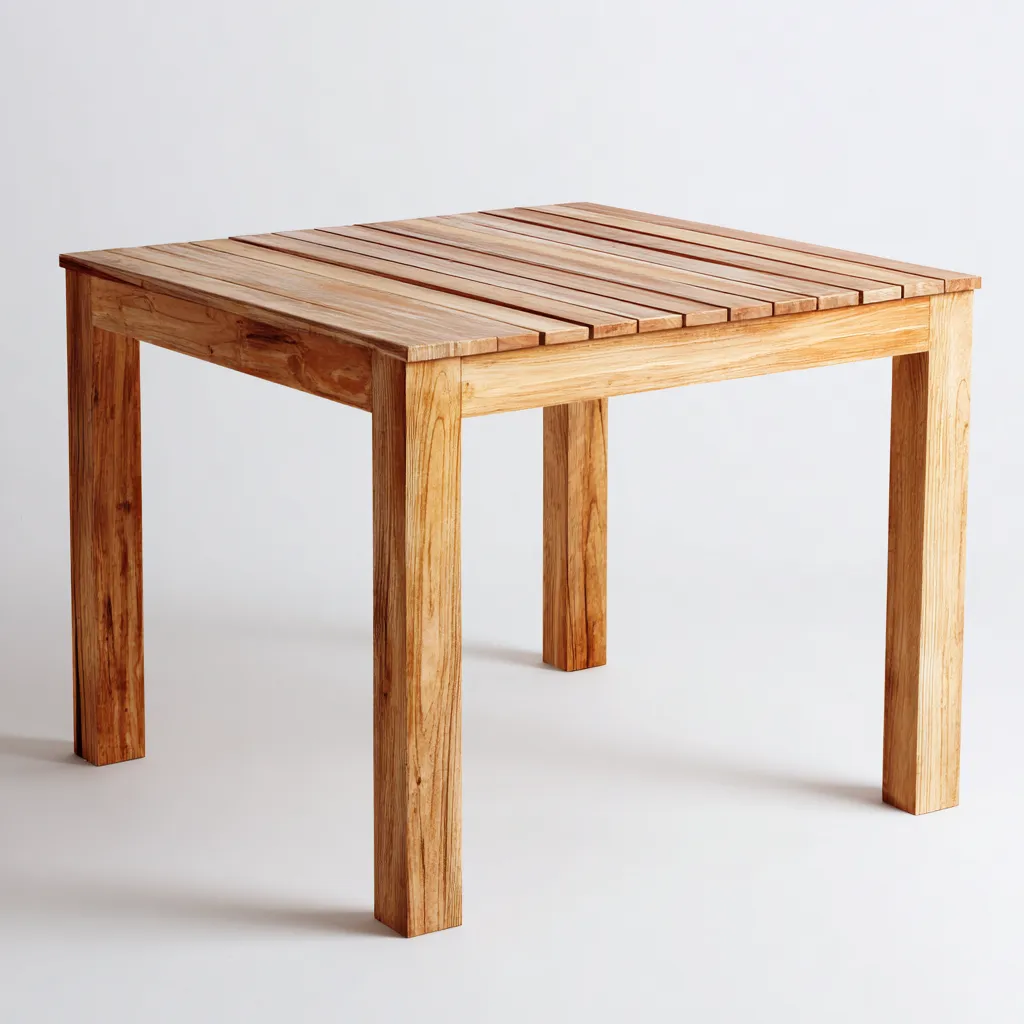 Tavolo da giardino in legno massiccio 90x90x75 cm - marrone - design naturale per esterni-Domainene