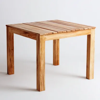Tavolo da giardino in legno massiccio 90x90x75 cm - marrone - design naturale per esterni-Domainene