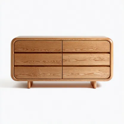 Cassettiera in legno massello con 6 cassetti 120x45x80 cm - colore legno naturale - design moderno-Domainene