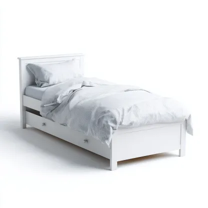 Letto singolo legno 200x100x95 cm - bianco - design moderno-Domainene