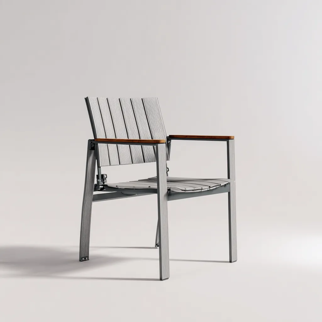 Sedie da giardino in alluminio e materiale composito 55x58x85 cm - grigio-marrone - design moderno per esterni-Domainene