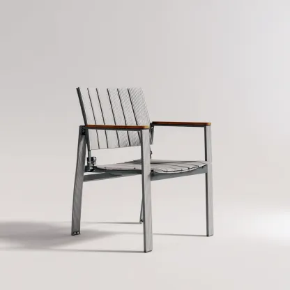 Sedie da giardino in alluminio e materiale composito 55x58x85 cm - grigio-marrone - design moderno per esterni-Domainene