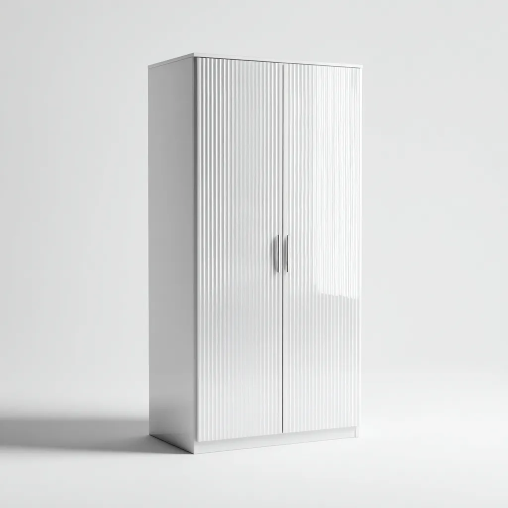 Armadio in legno con 2 ante 80x50x190 cm - bianco - design moderno per camera da letto-Domainene