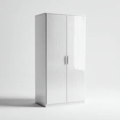 Armadio in legno con 2 ante 80x50x190 cm - bianco - design moderno per camera da letto-Domainene