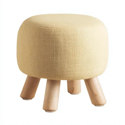 Pouf in tessuto 30x30x35 cm - giallo - design moderno-Domainene