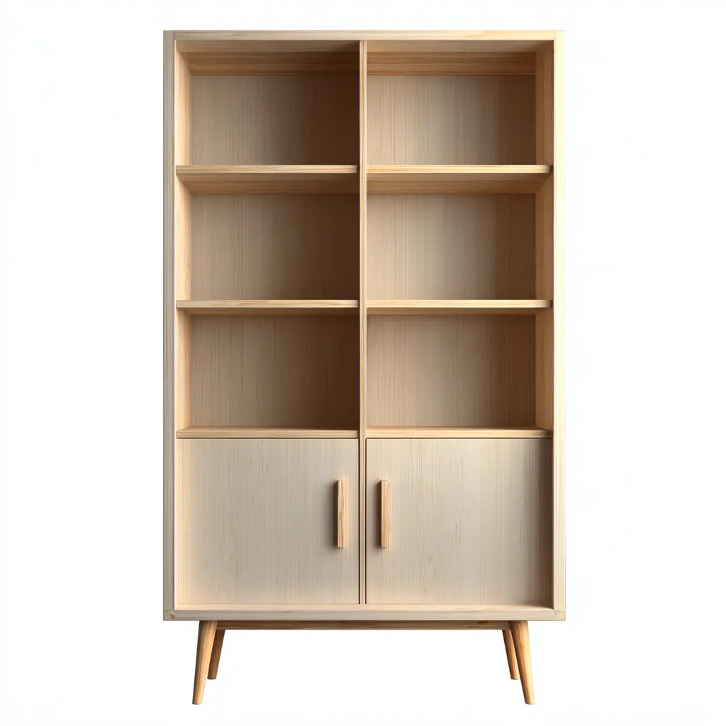 Libreria legno 90x35x165 cm - naturale - design moderno-Domainene