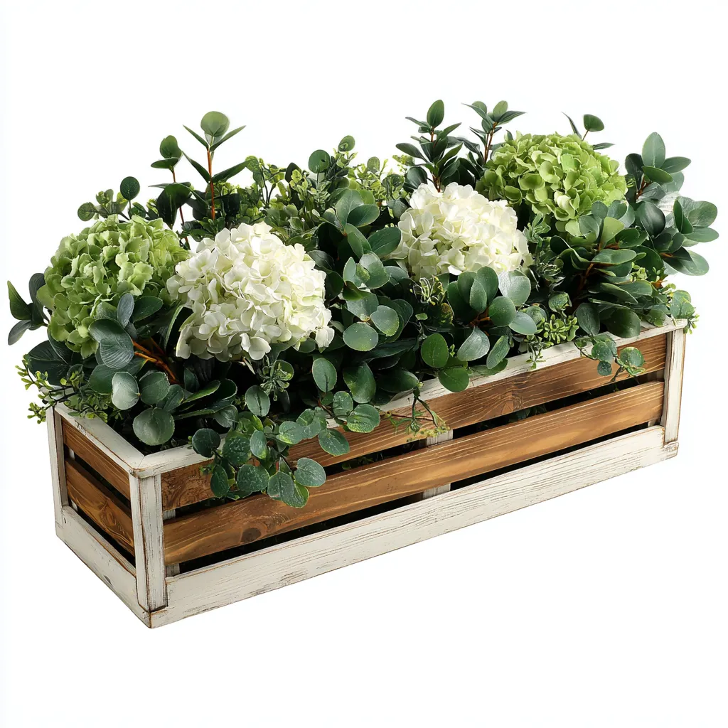 Vasi e supporti per piante in legno 60x20x18 cm - legno-bianco - stile rustico-Domainene