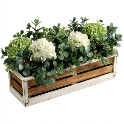 Vasi e supporti per piante in legno 60x20x18 cm - legno-bianco - stile rustico-Domainene