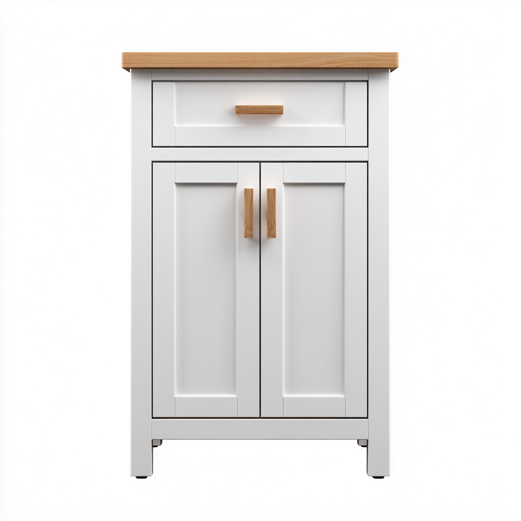 Armadietti da cucina in legno composito 65x40x90 cm - bianco-naturale - design compatto per cucina-Domainene