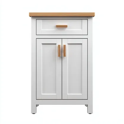 Armadietti da cucina in legno composito 65x40x90 cm - bianco-naturale - design compatto per cucina-Domainene